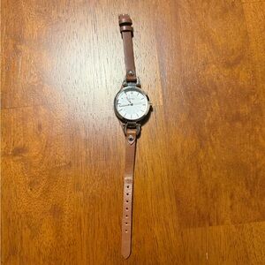 Brown Leather and Rose Gold Women’s Watch